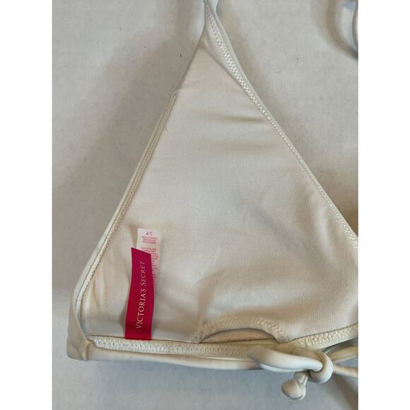 Victoria's Victoria Secret Bikini Halter Top S Small White With Rhinestones EUC - Picture 6 of 10